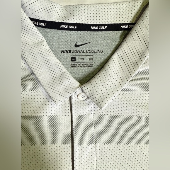 NIKE Men's Tonal Cooling beige and gray striped Polo Shirt size XXL - Picture 10 of 14